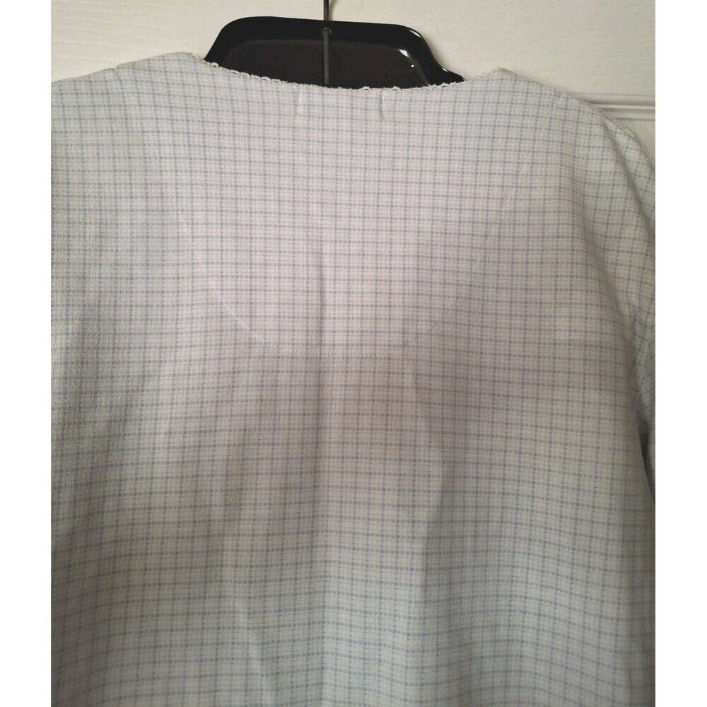 Miss Elaine Full Zip Robe Nightgown Size Small Blue Plaid Pockets Embroidered - Picture 7 of 7